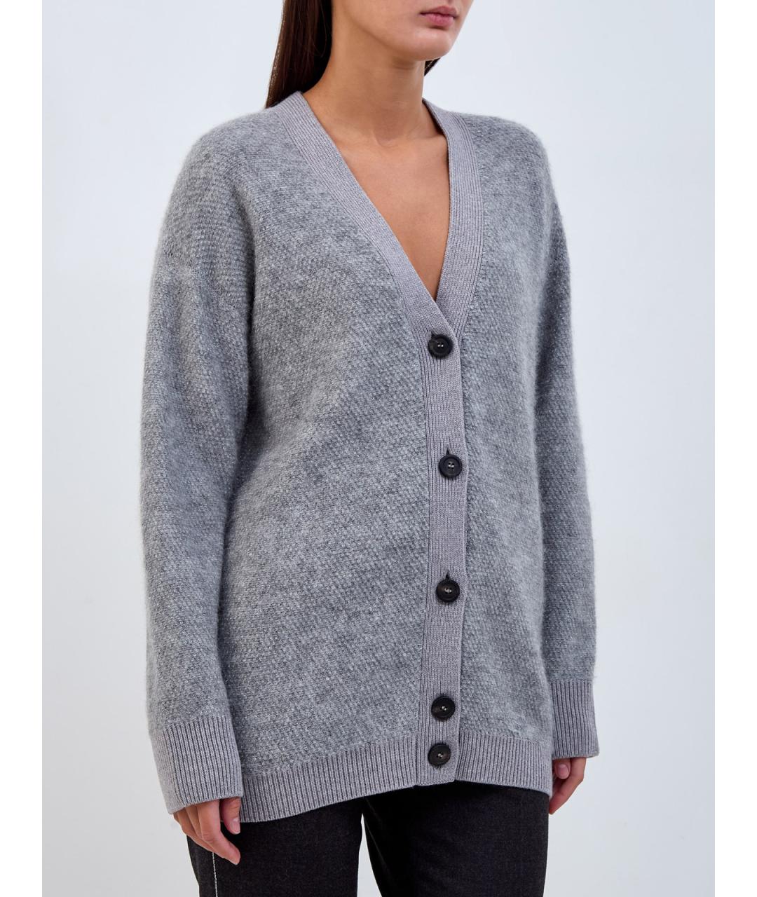 PESERICO Серый шерстяной кардиган, фото 3
