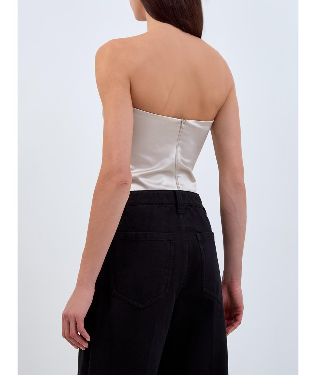 BRUNELLO CUCINELLI Бежевая шелковая майка, фото 4