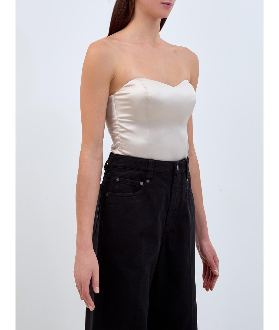 BRUNELLO CUCINELLI Бежевая шелковая майка, фото 3