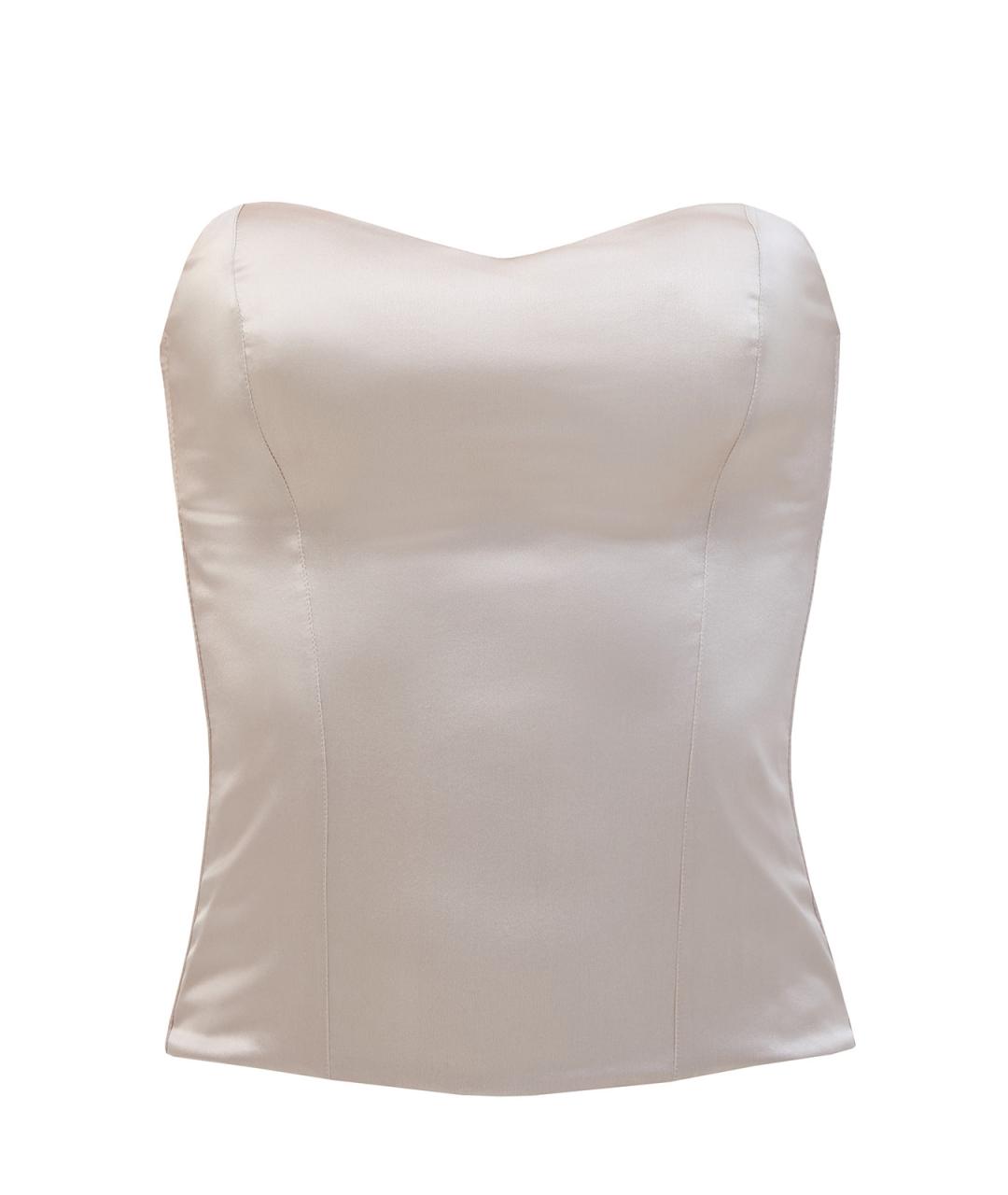 BRUNELLO CUCINELLI Бежевая шелковая майка, фото 1