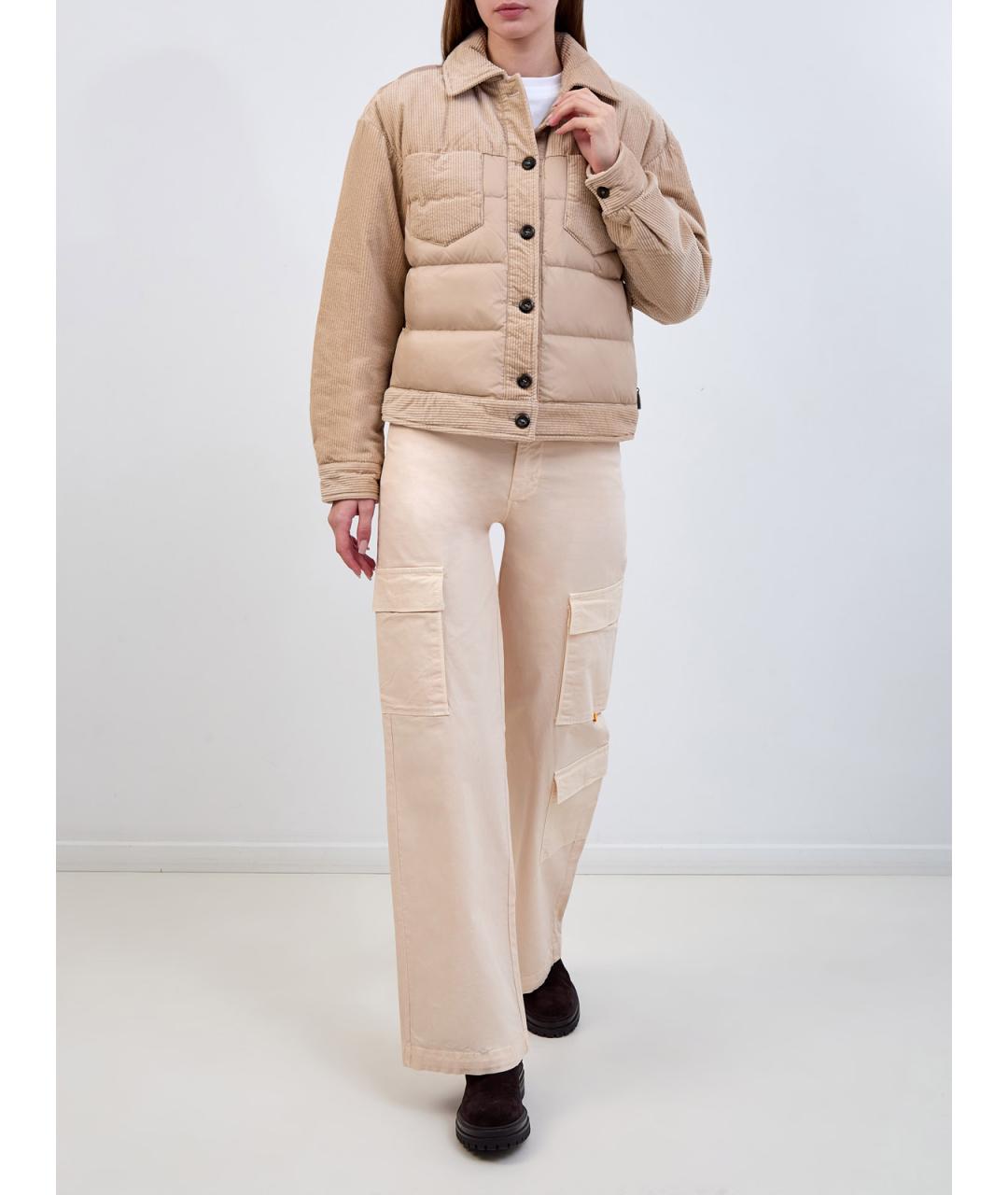 PARAJUMPERS Бежевый полиамидовый пуховик, фото 2