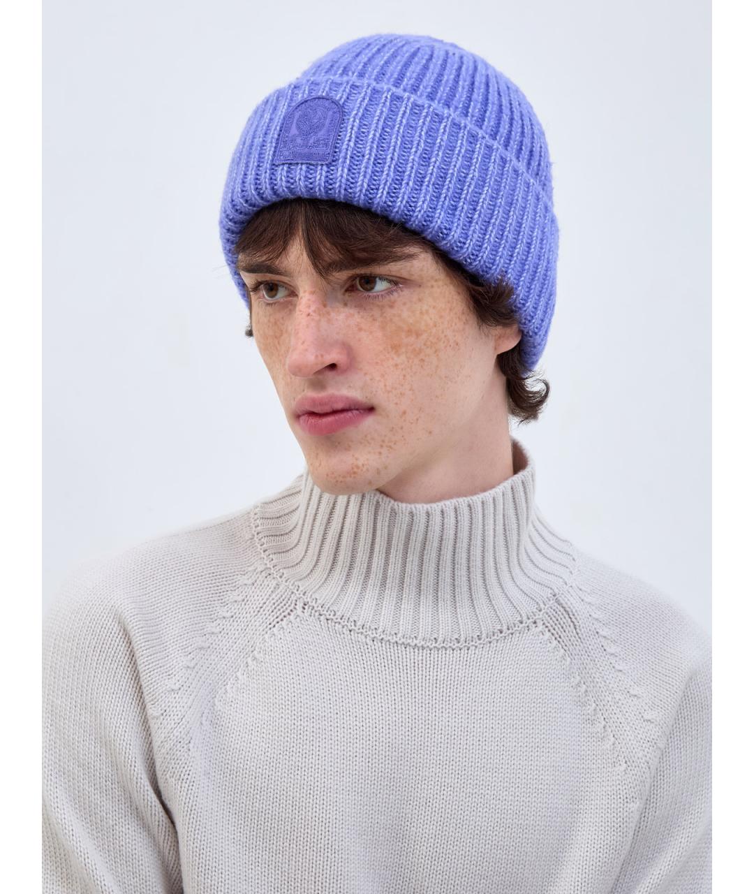 PARAJUMPERS Голубая хлопковая шапка, фото 2