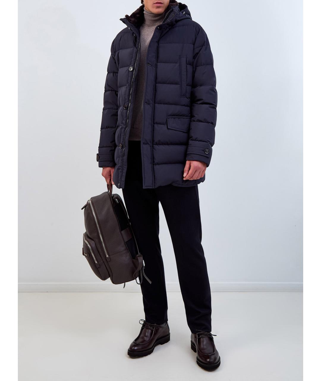 MOORER Синий полиэстеровый пуховик, фото 2