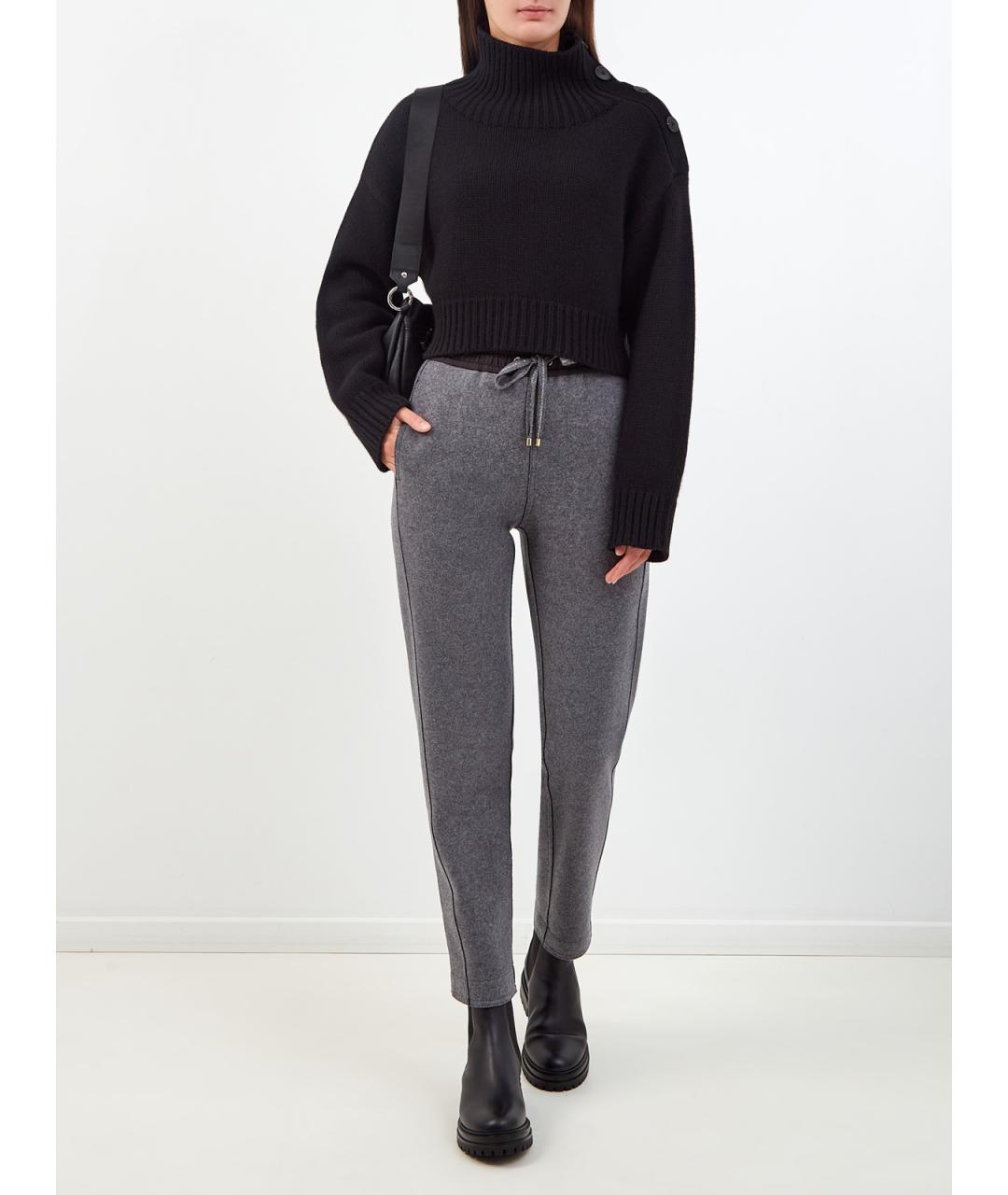 YVES SALOMON Черный шерстяной джемпер / свитер, фото 2