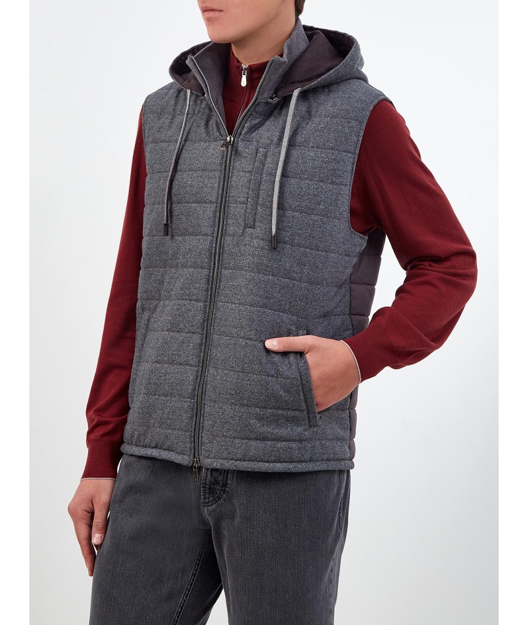 CAPOBIANCO Серый шерстяной жилет, фото 3