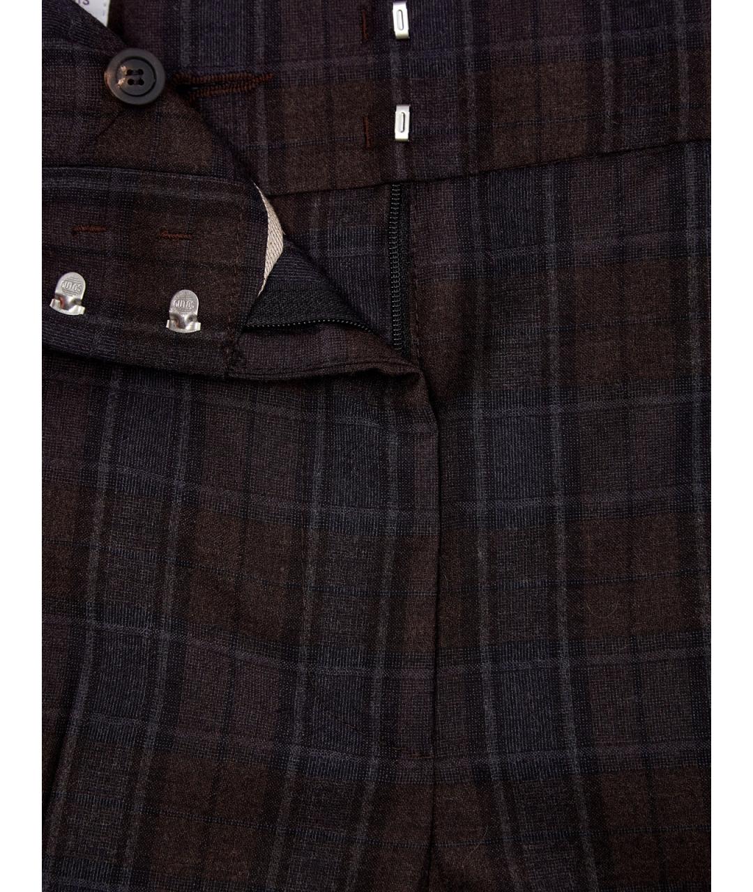 PESERICO Коричневые шерстяные прямые брюки, фото 6