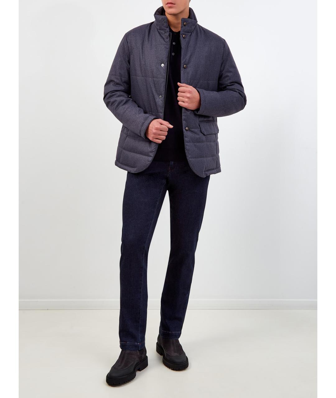 CANALI Синее поло с длинным рукавом, фото 2