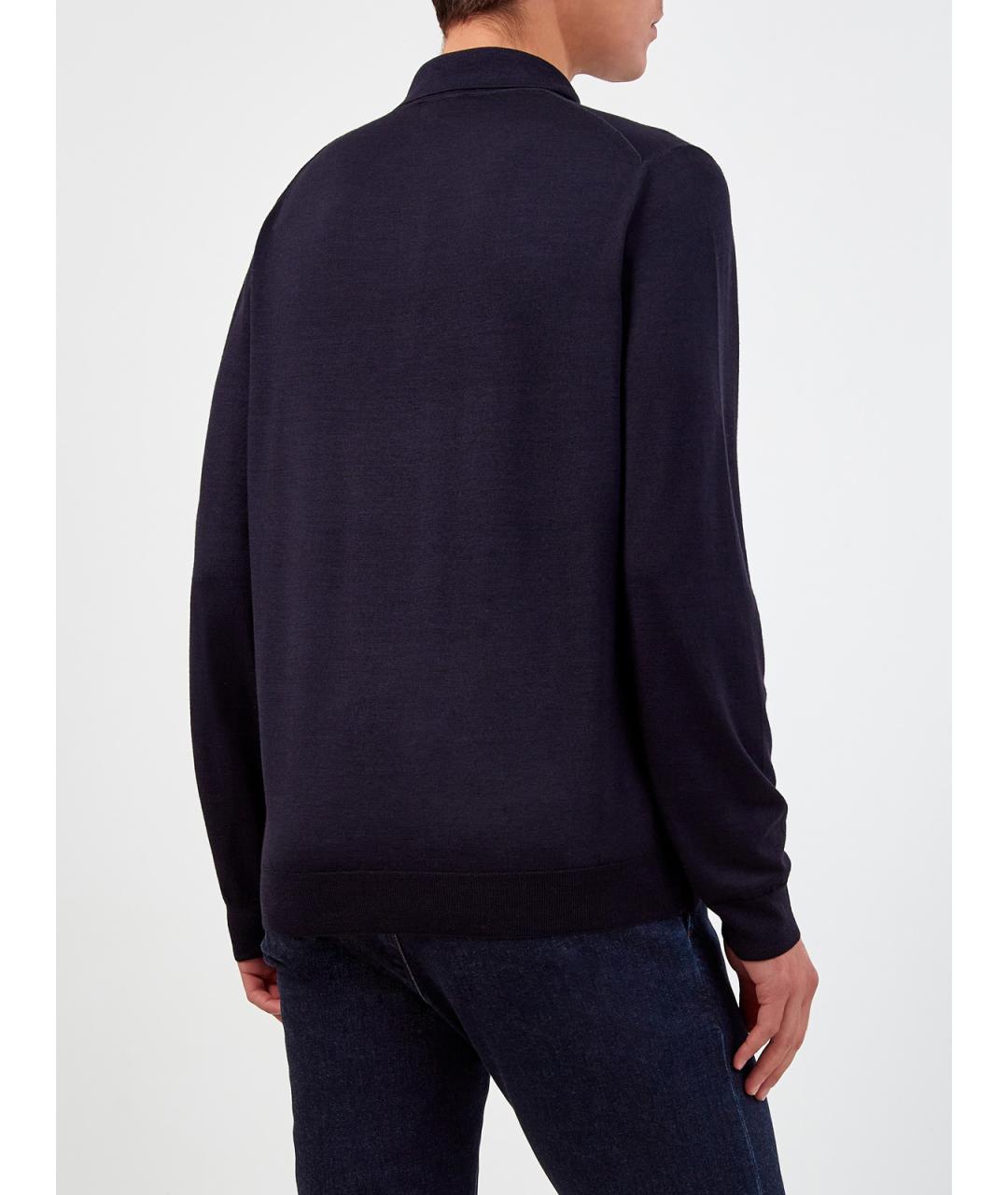 CANALI Синее поло с длинным рукавом, фото 4