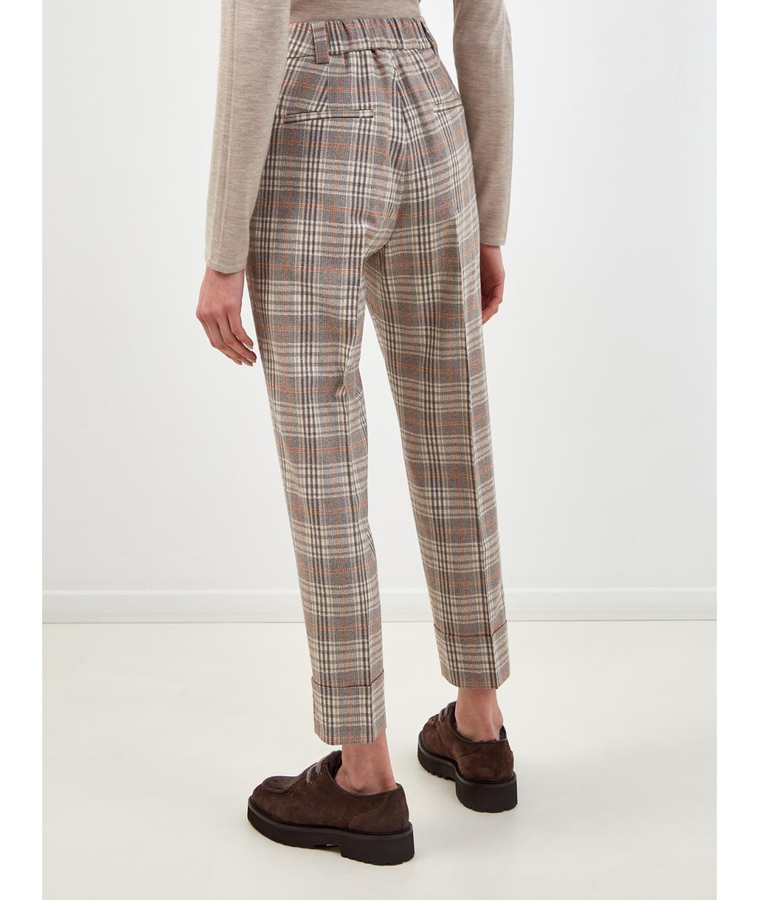 PESERICO Бежевые шерстяные брюки узкие, фото 4