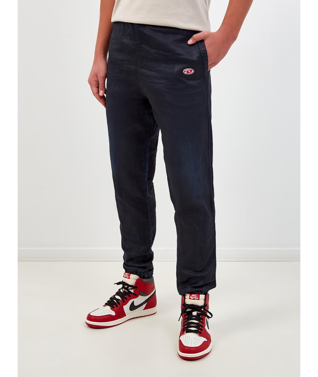 DIESEL Темно-синие хлопковые повседневные брюки, фото 3