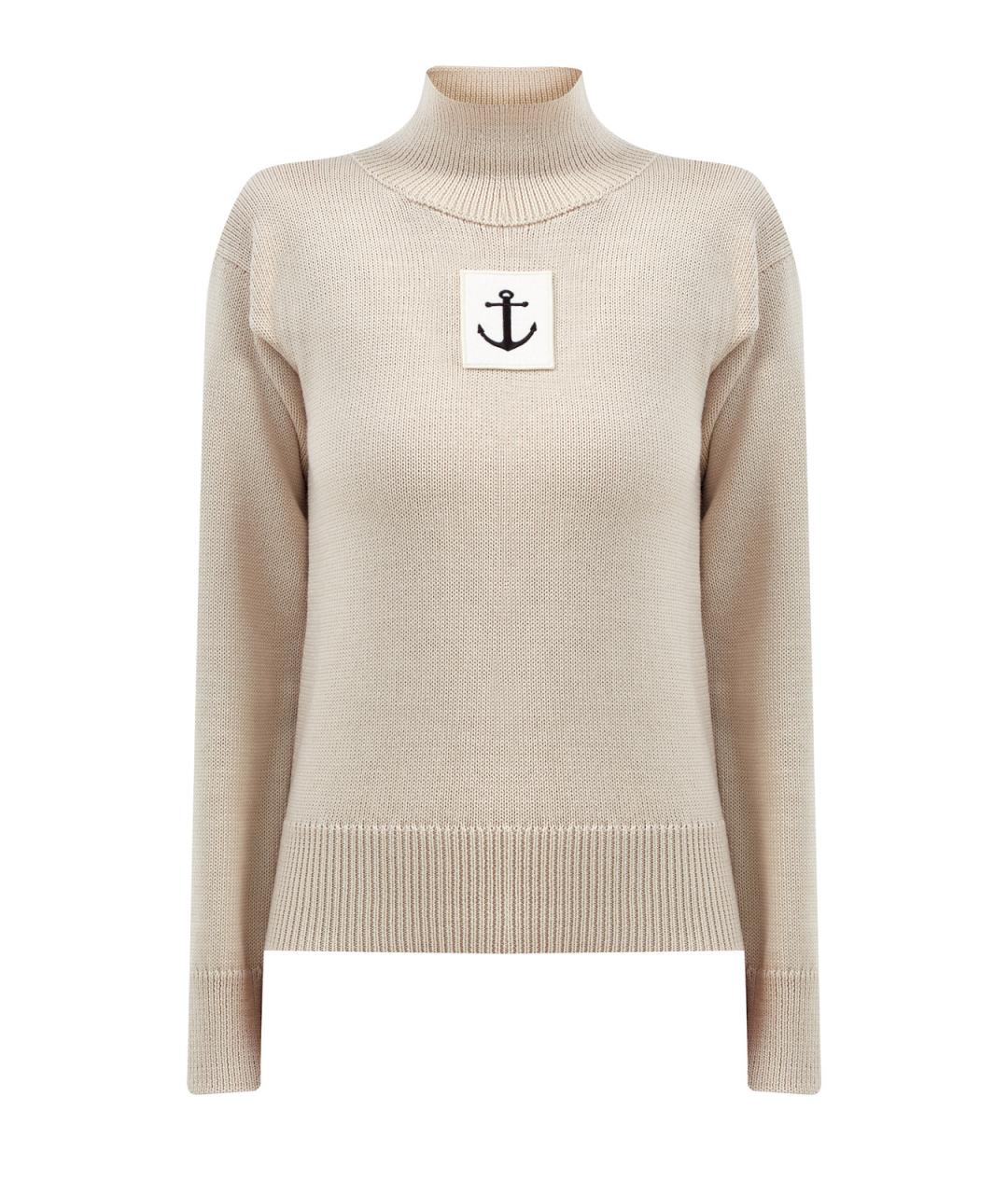 JIL SANDER Бежевый шерстяной джемпер / свитер, фото 1