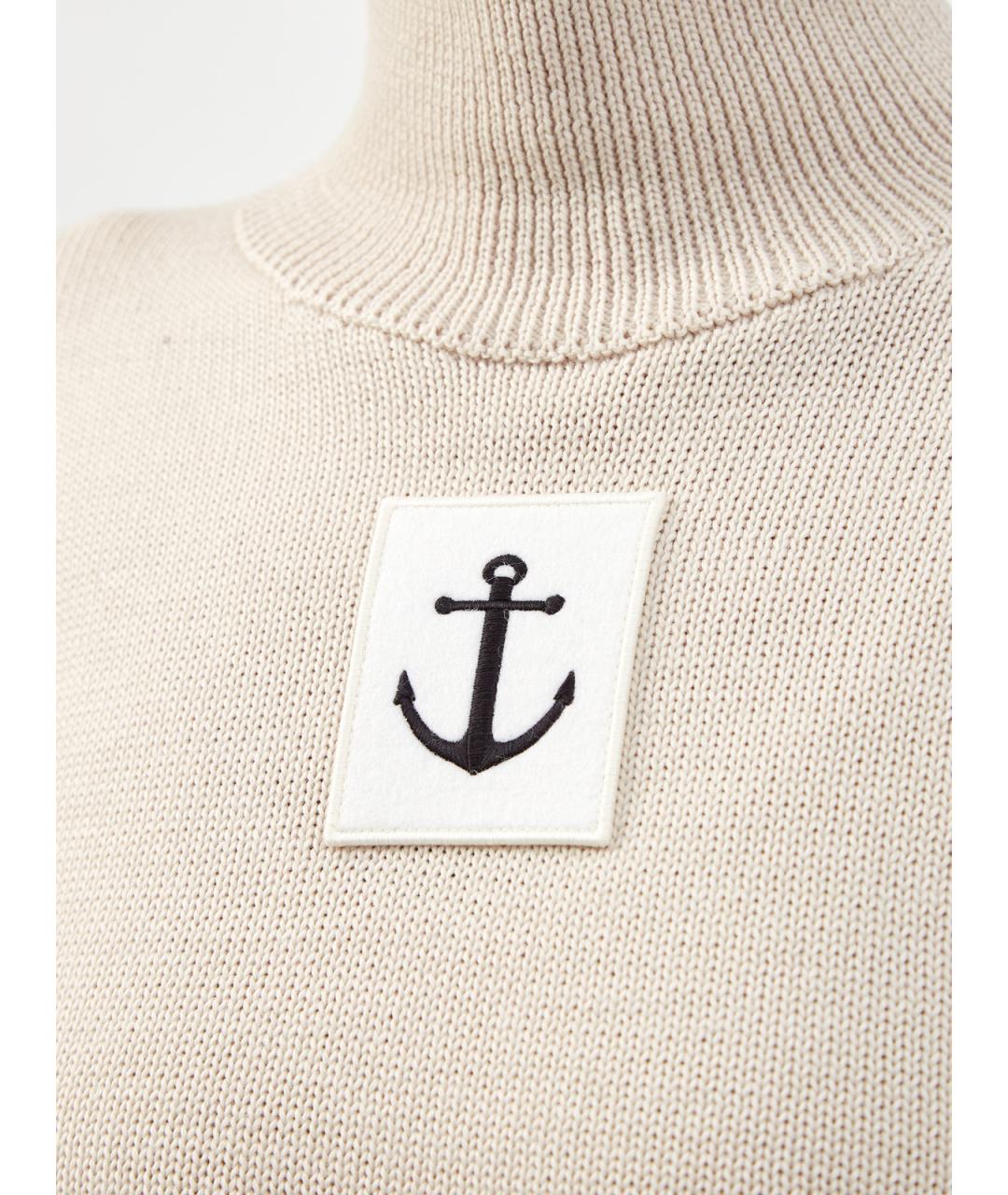 JIL SANDER Бежевый шерстяной джемпер / свитер, фото 5