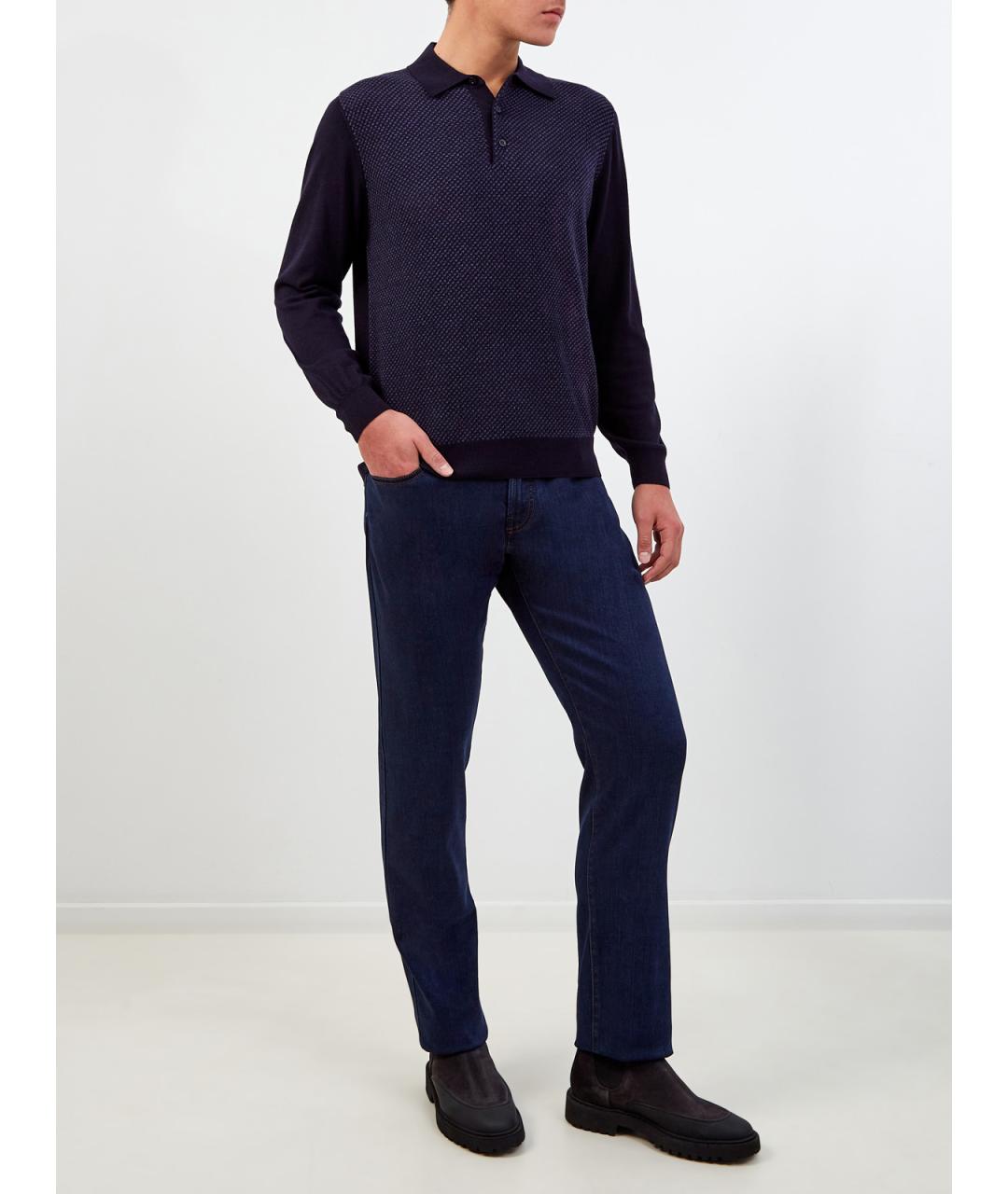 CANALI Синие прямые джинсы, фото 2