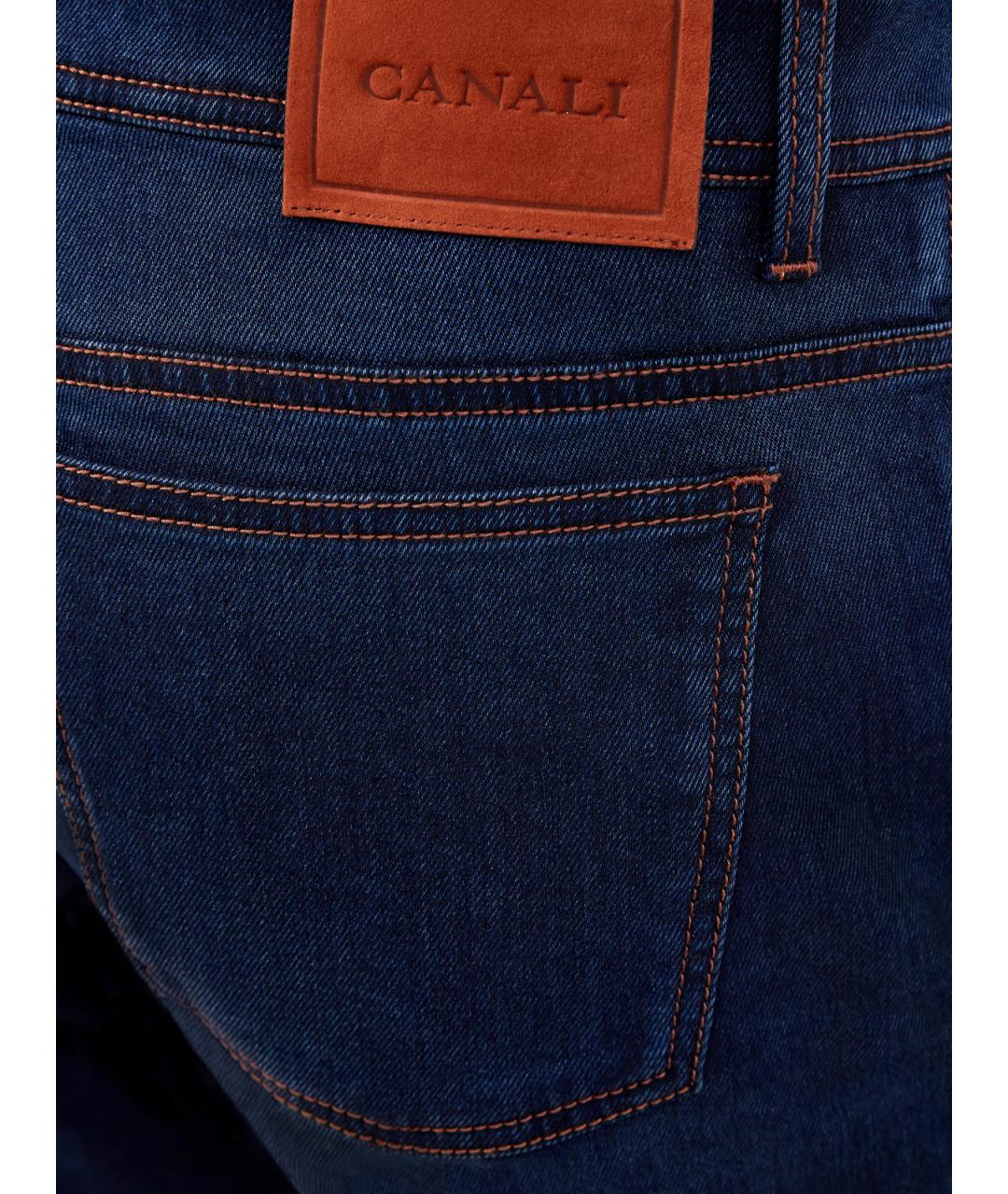 CANALI Синие прямые джинсы, фото 5
