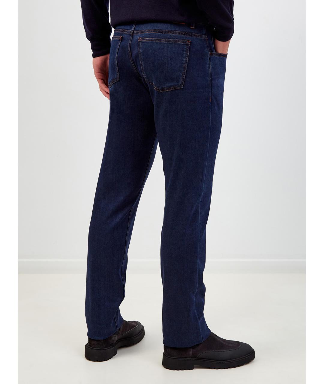 CANALI Синие прямые джинсы, фото 4