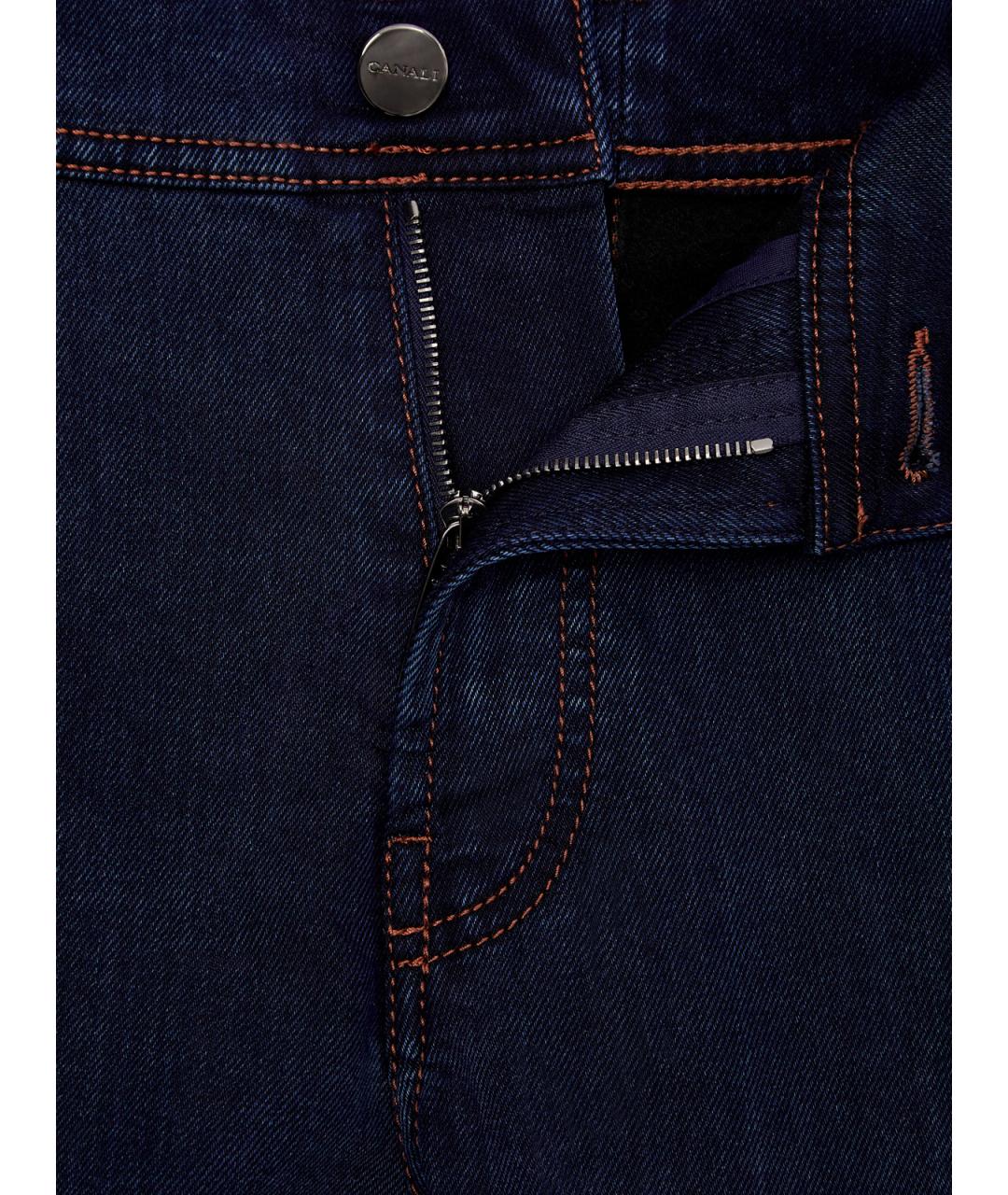 CANALI Синие прямые джинсы, фото 6