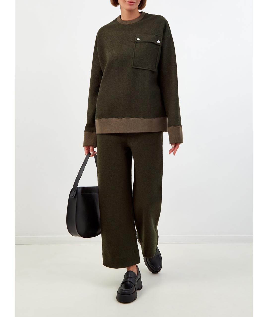 JIL SANDER Хаки шерстяной джемпер / свитер, фото 2