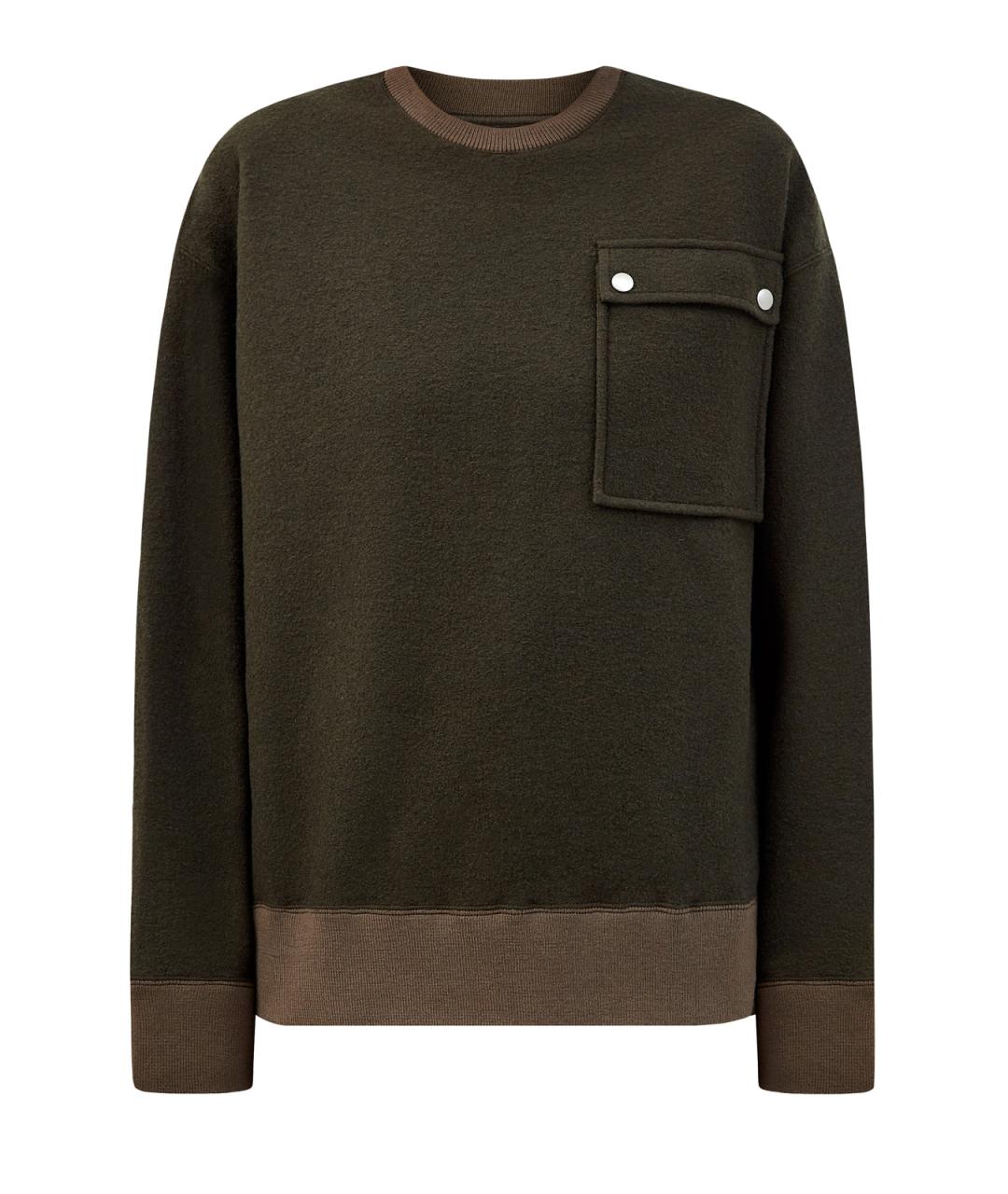 JIL SANDER Хаки шерстяной джемпер / свитер, фото 1