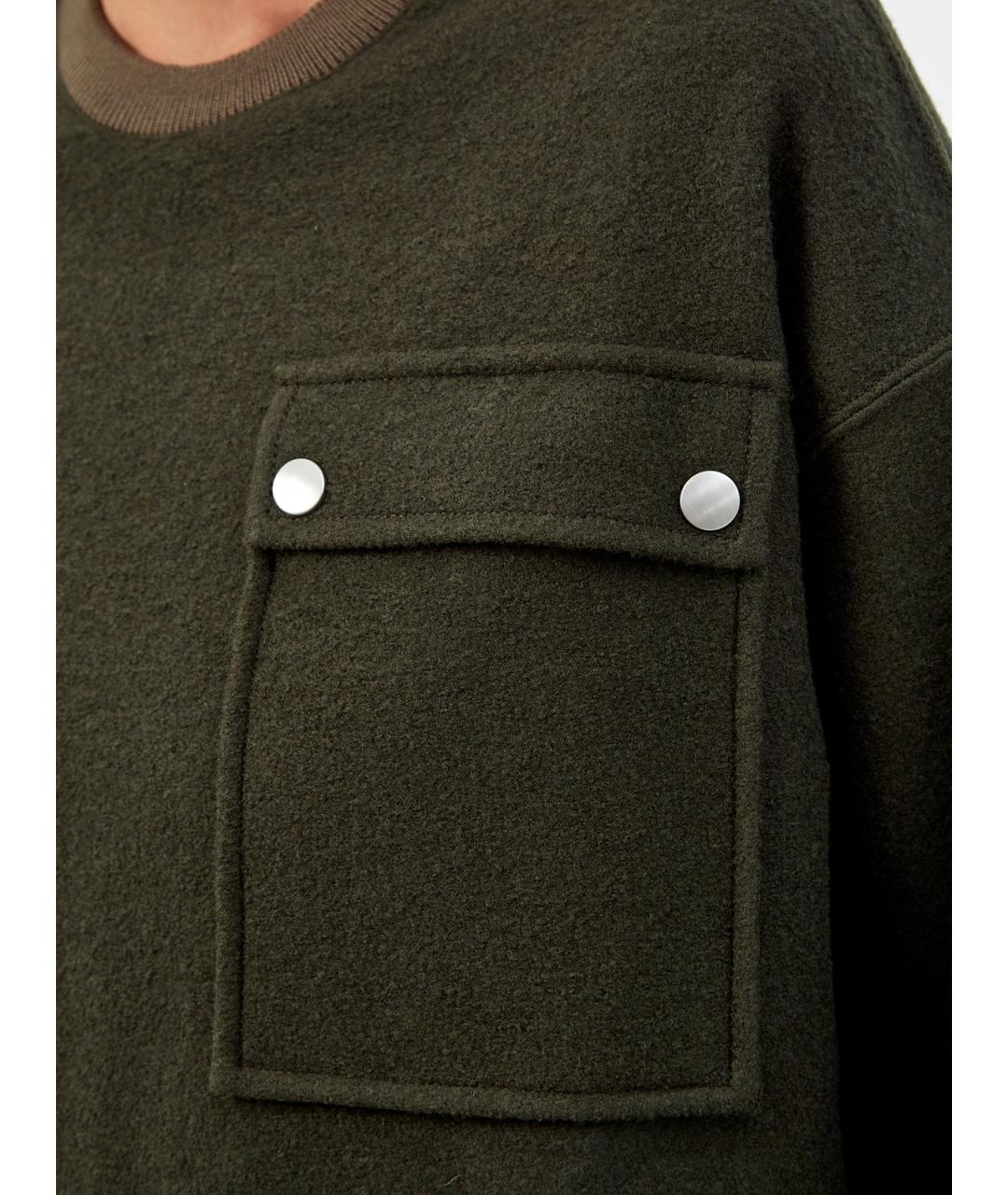 JIL SANDER Хаки шерстяной джемпер / свитер, фото 5