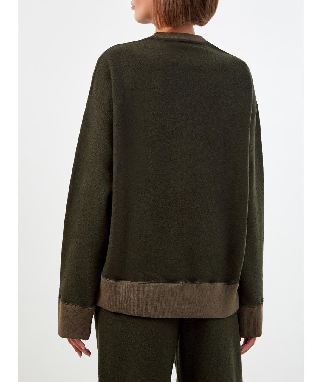 JIL SANDER Хаки шерстяной джемпер / свитер, фото 4