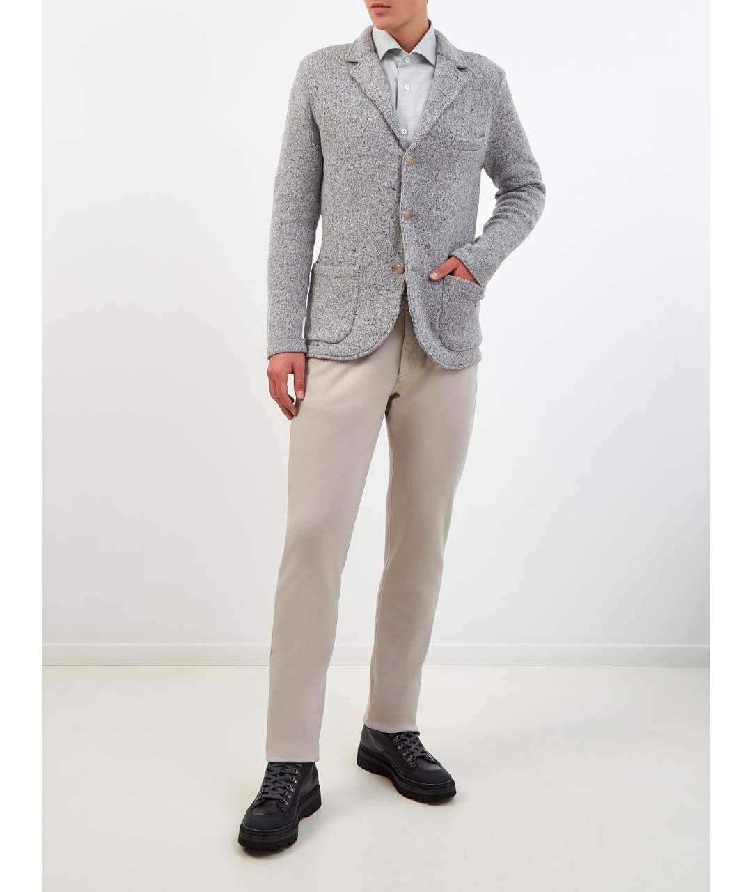 ELEVENTY Серый шерстяной пиджак, фото 2