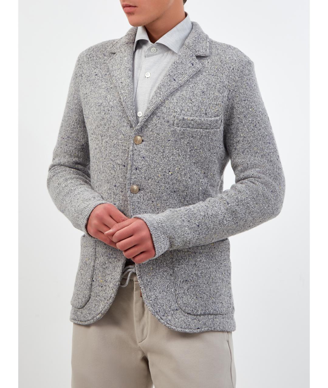 ELEVENTY Серый шерстяной пиджак, фото 3