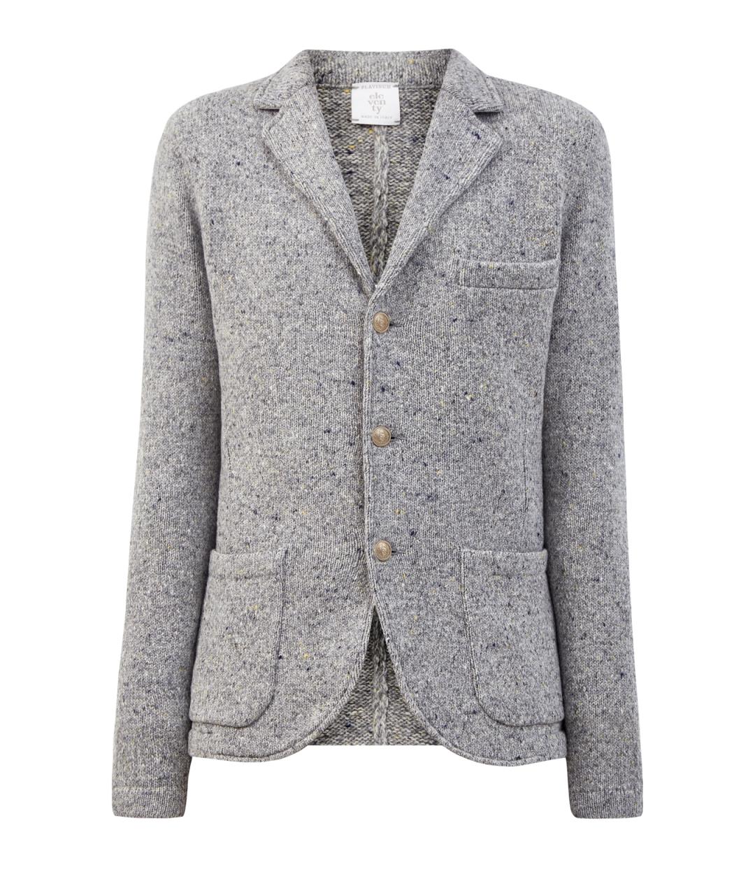 ELEVENTY Серый шерстяной пиджак, фото 1