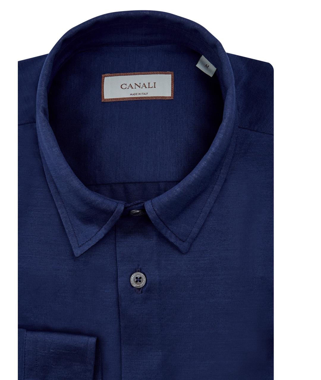 CANALI Синяя хлопковая классическая рубашка, фото 2