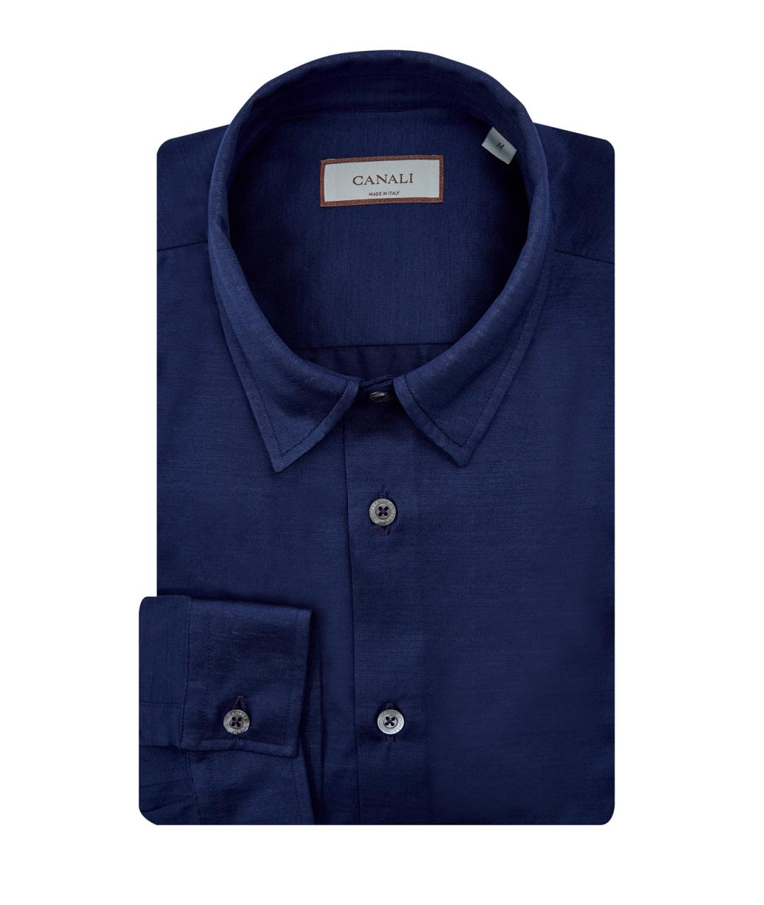 CANALI Синяя хлопковая классическая рубашка, фото 1