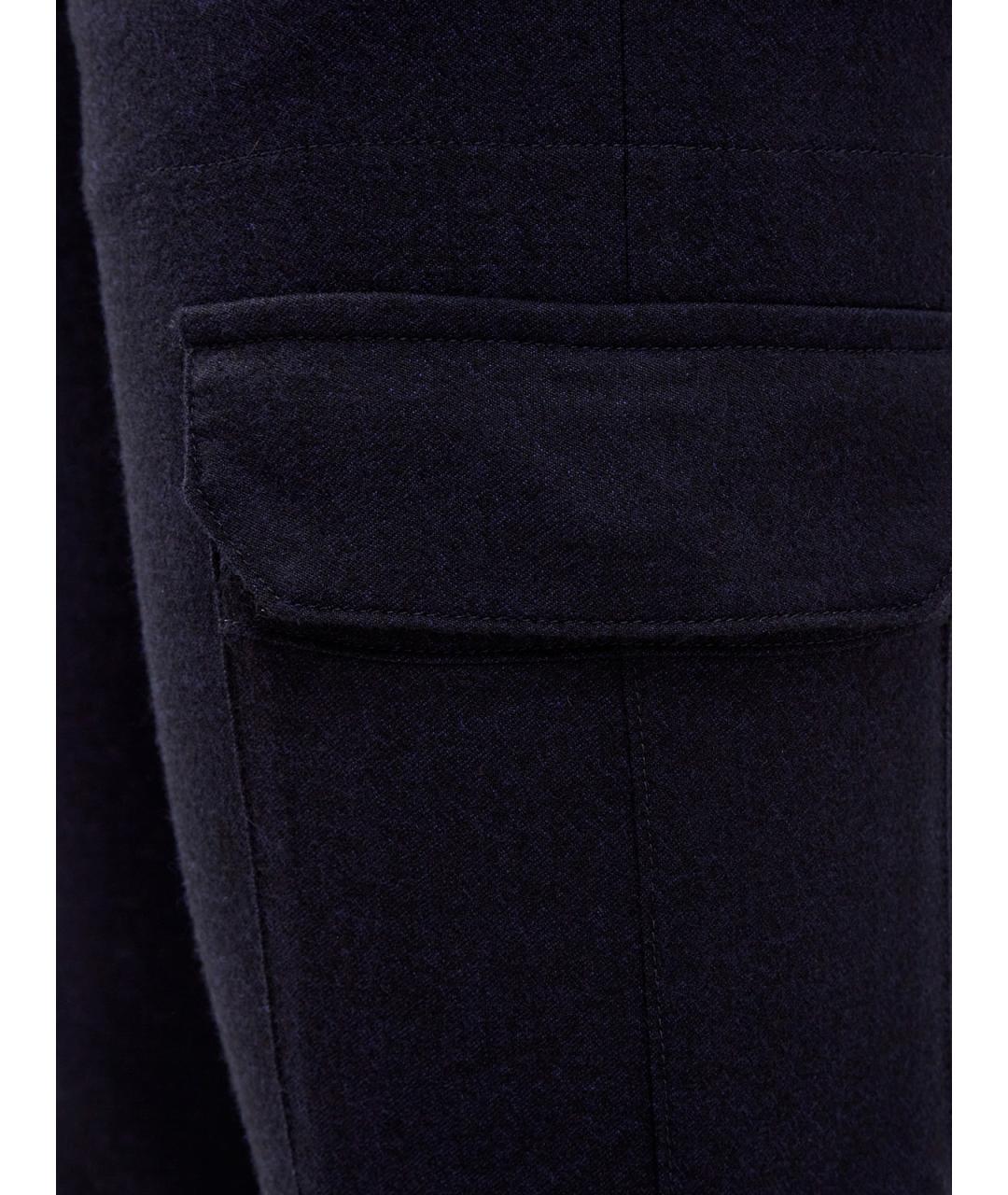 CANALI Синие шерстяные повседневные брюки, фото 5