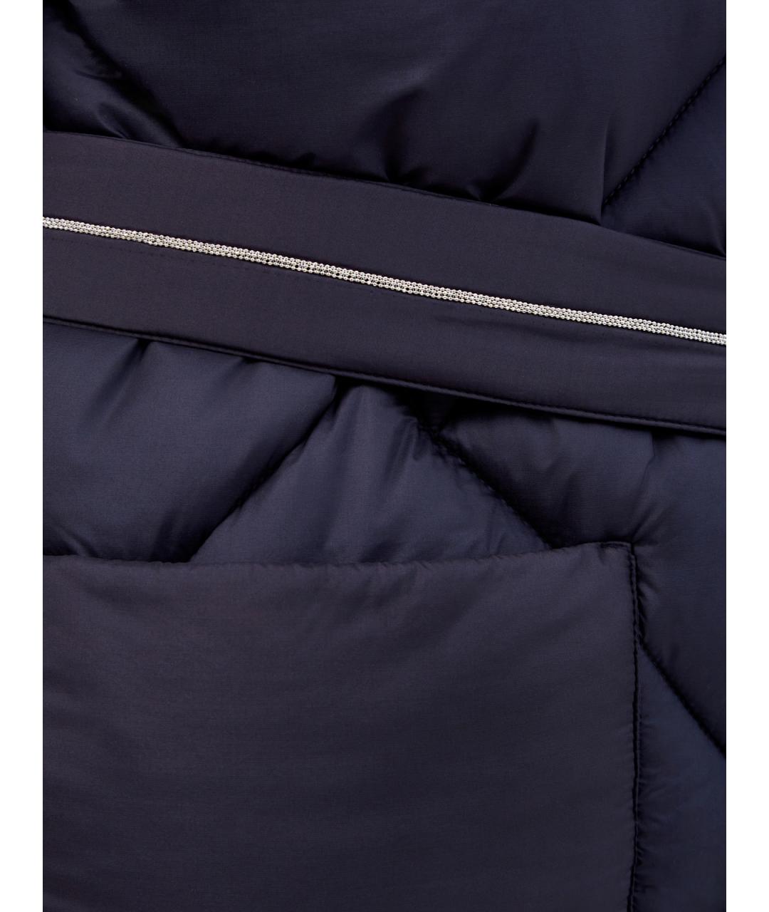 PESERICO Темно-синий полиэстеровый пуховик, фото 5