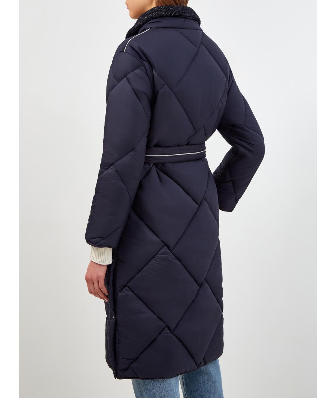 PESERICO Темно-синий полиэстеровый пуховик, фото 4