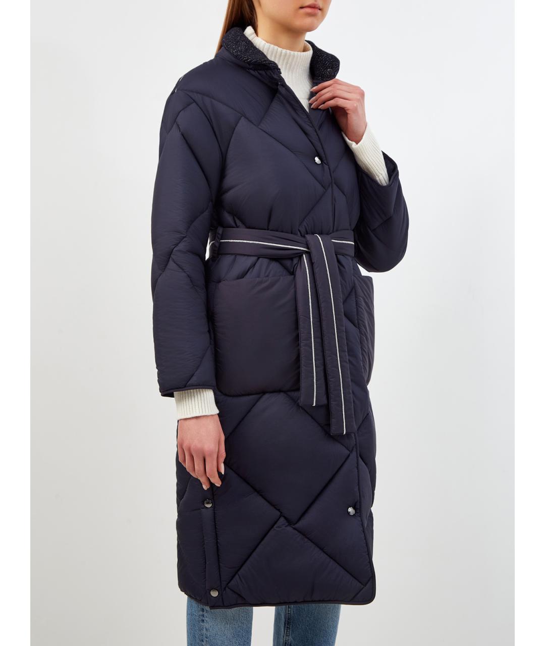 PESERICO Темно-синий полиэстеровый пуховик, фото 3