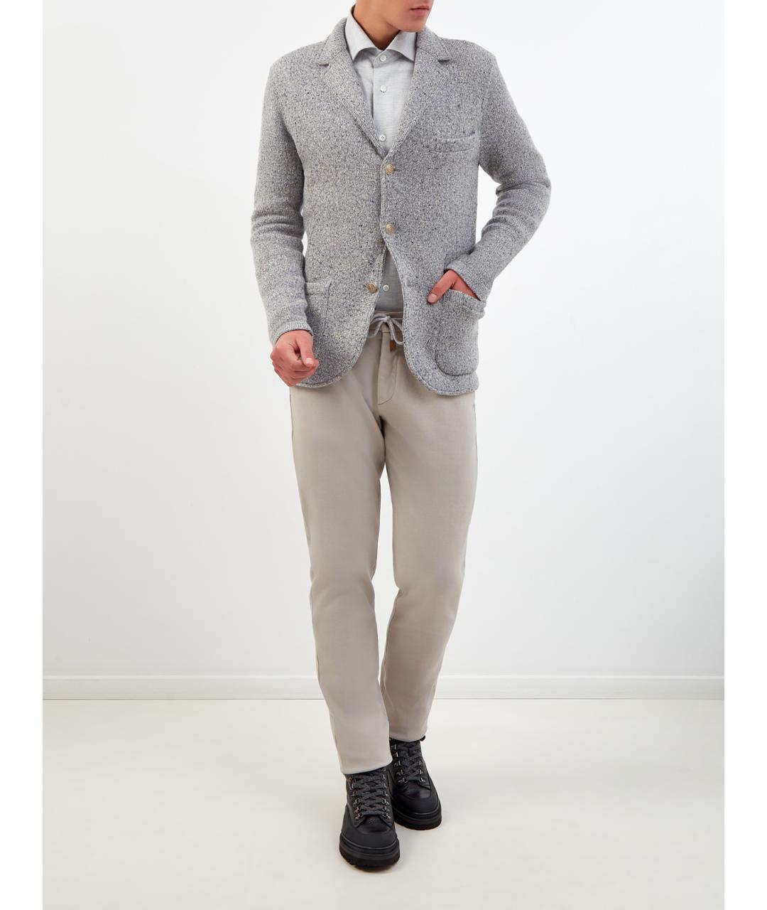 ELEVENTY Серая хлопковая классическая рубашка, фото 2