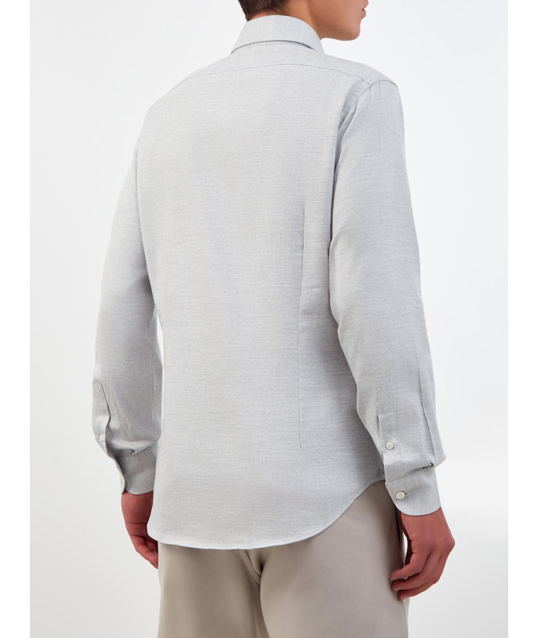 ELEVENTY Серая хлопковая классическая рубашка, фото 4