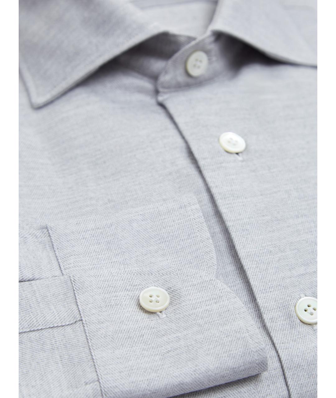 ELEVENTY Серая хлопковая классическая рубашка, фото 6