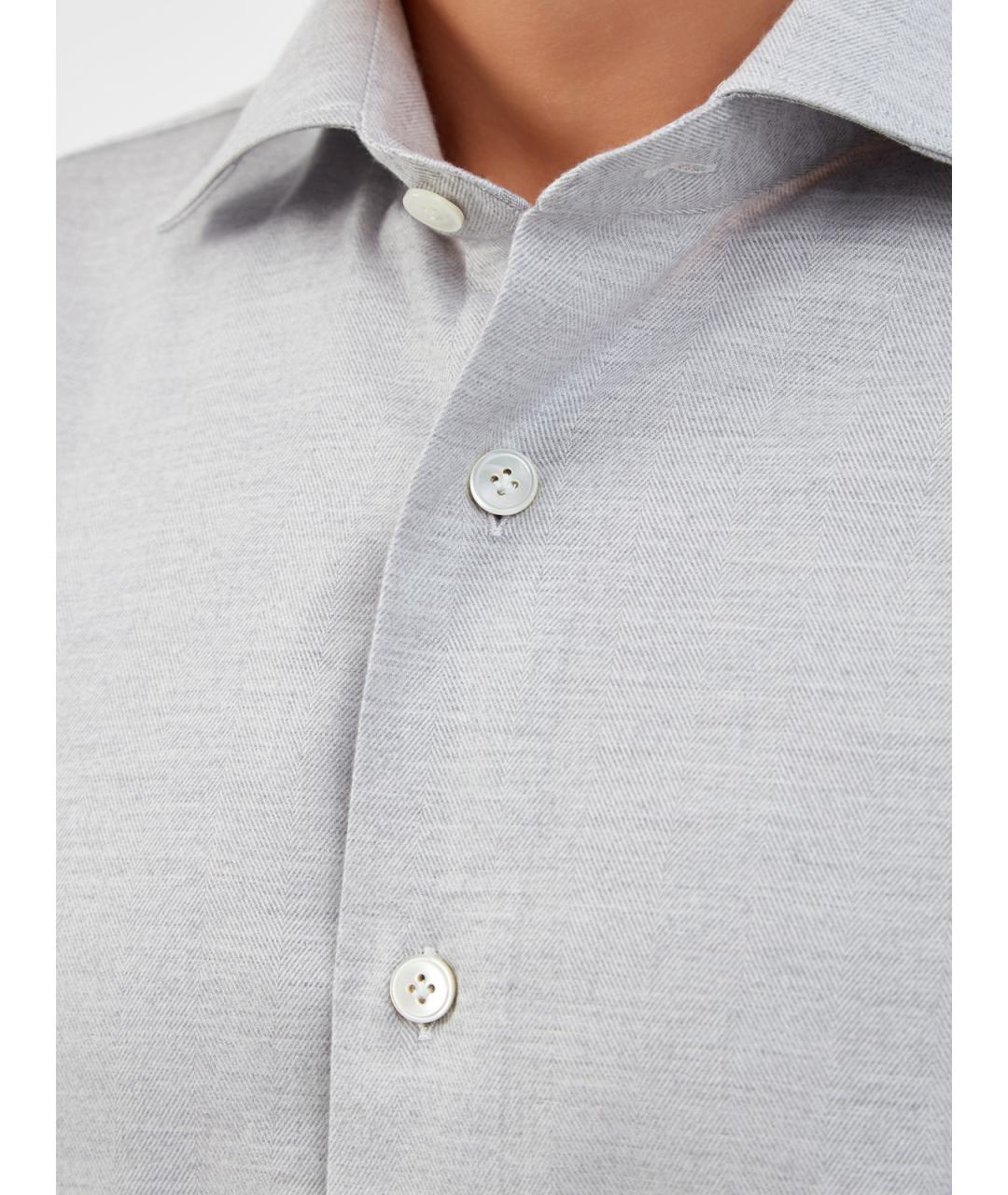 ELEVENTY Серая хлопковая классическая рубашка, фото 5
