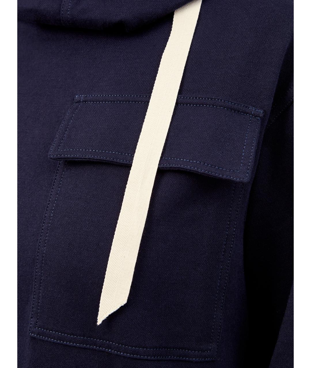 JIL SANDER Темно-синее хлопковое повседневное платье, фото 5