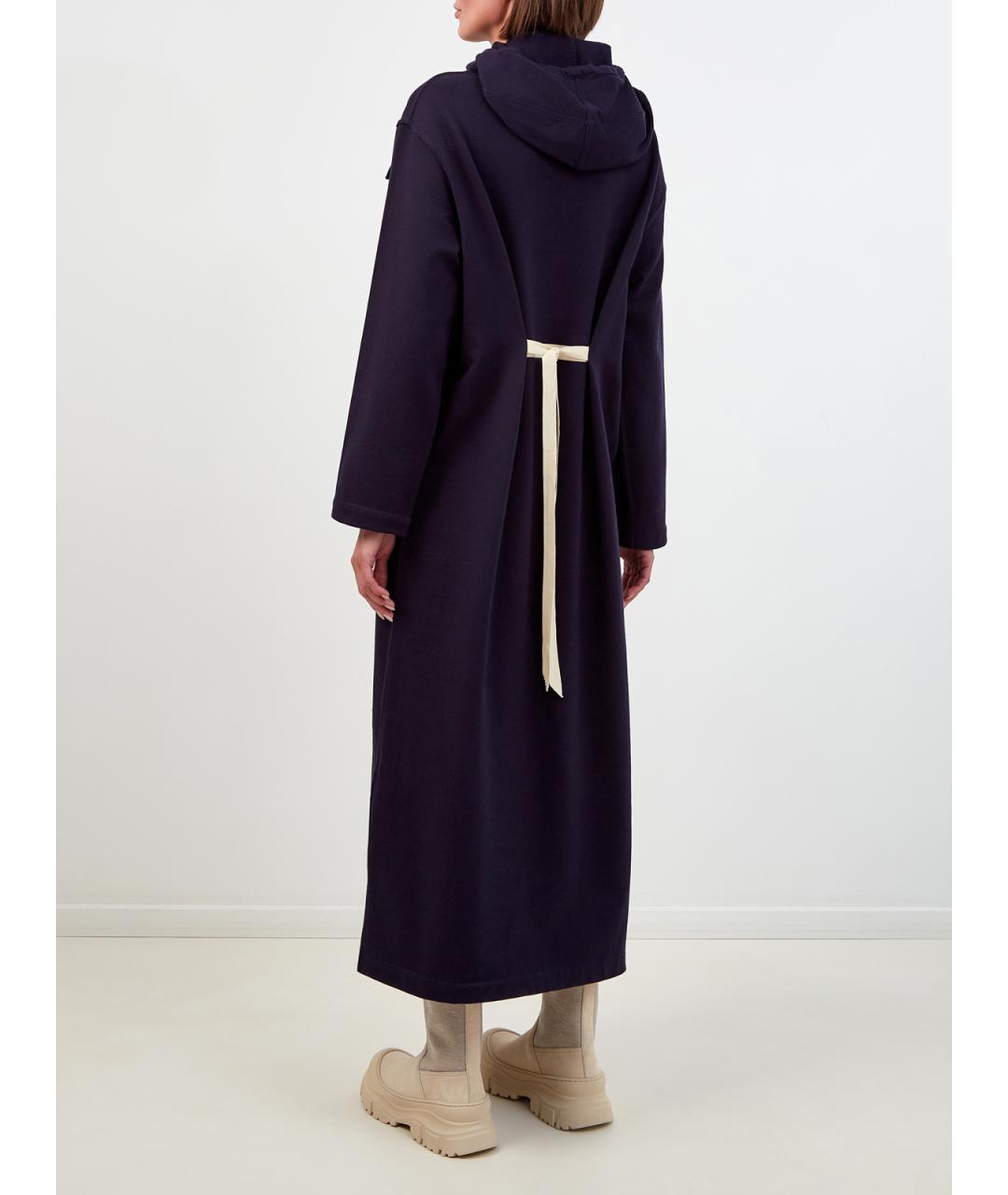 JIL SANDER Темно-синее хлопковое повседневное платье, фото 4