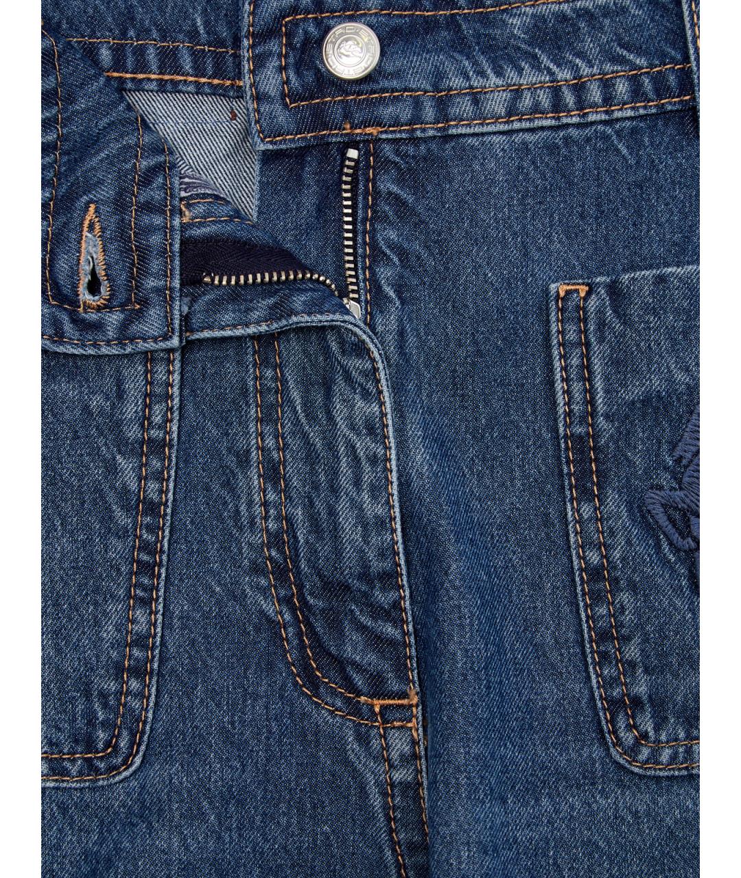 ETRO Синие хлопковые прямые джинсы, фото 6