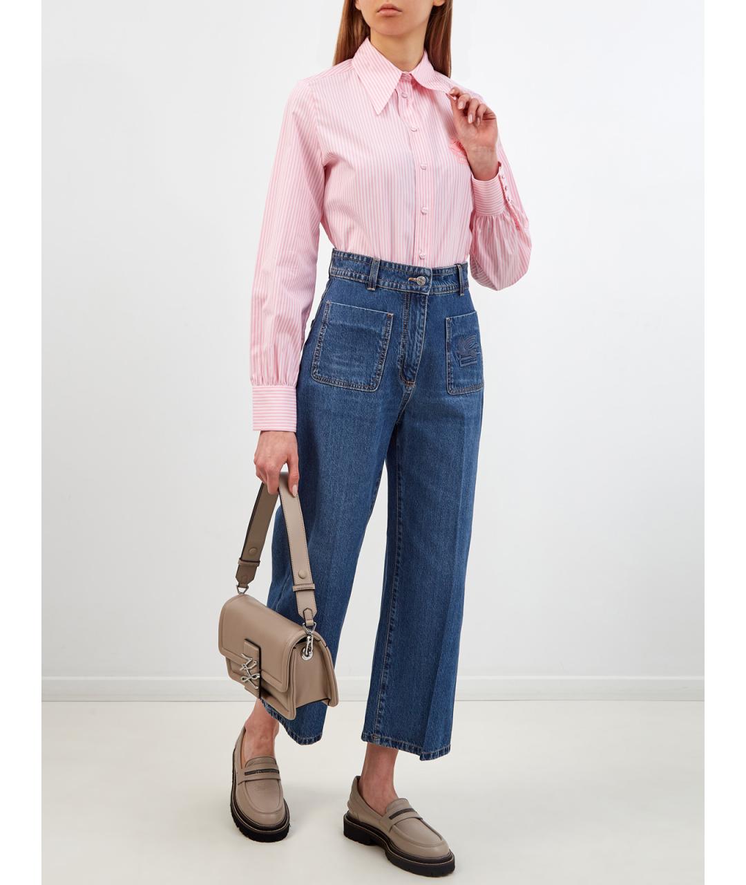 ETRO Синие хлопковые прямые джинсы, фото 2