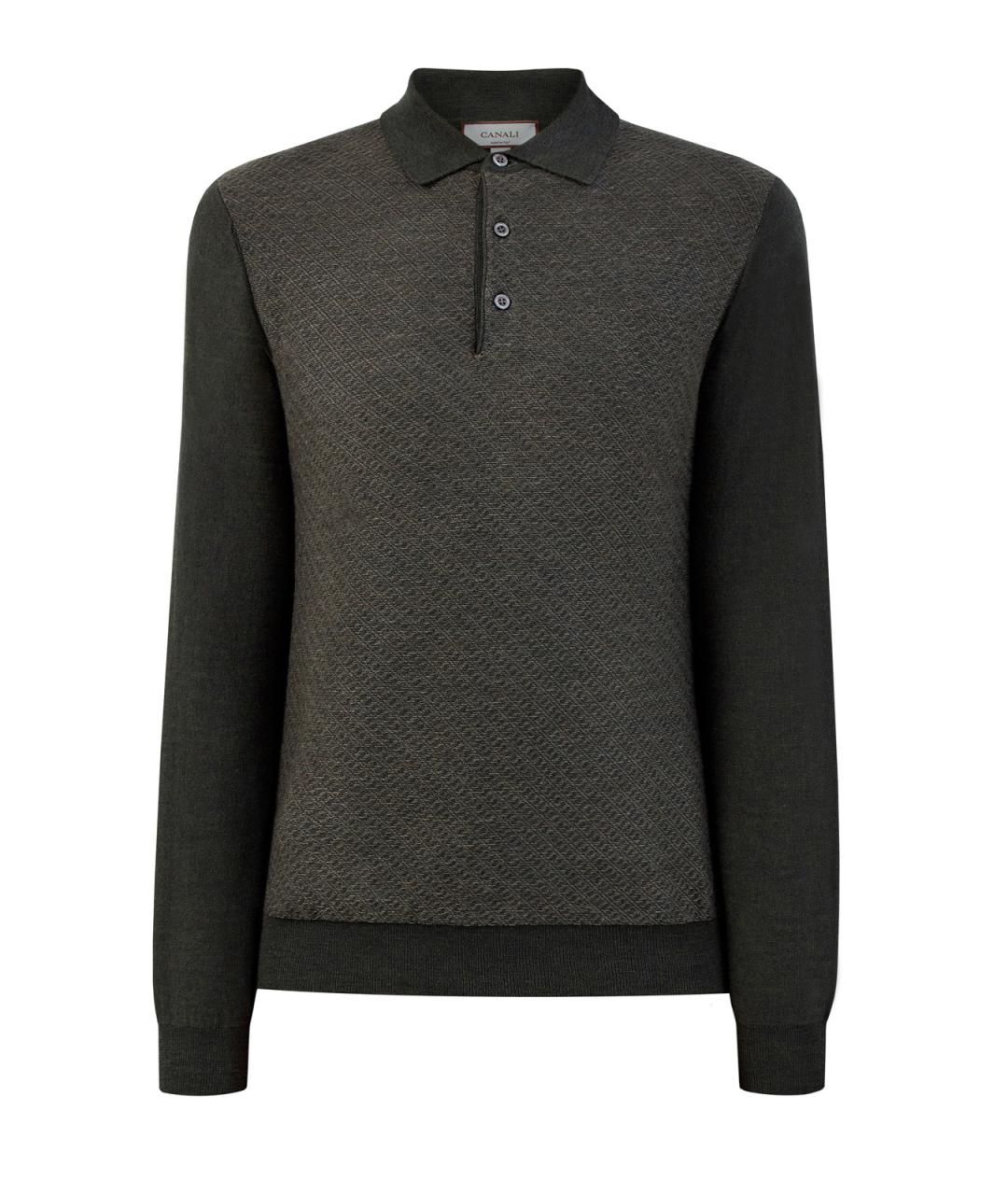 CANALI Зеленые поло с длинным рукавом, фото 1