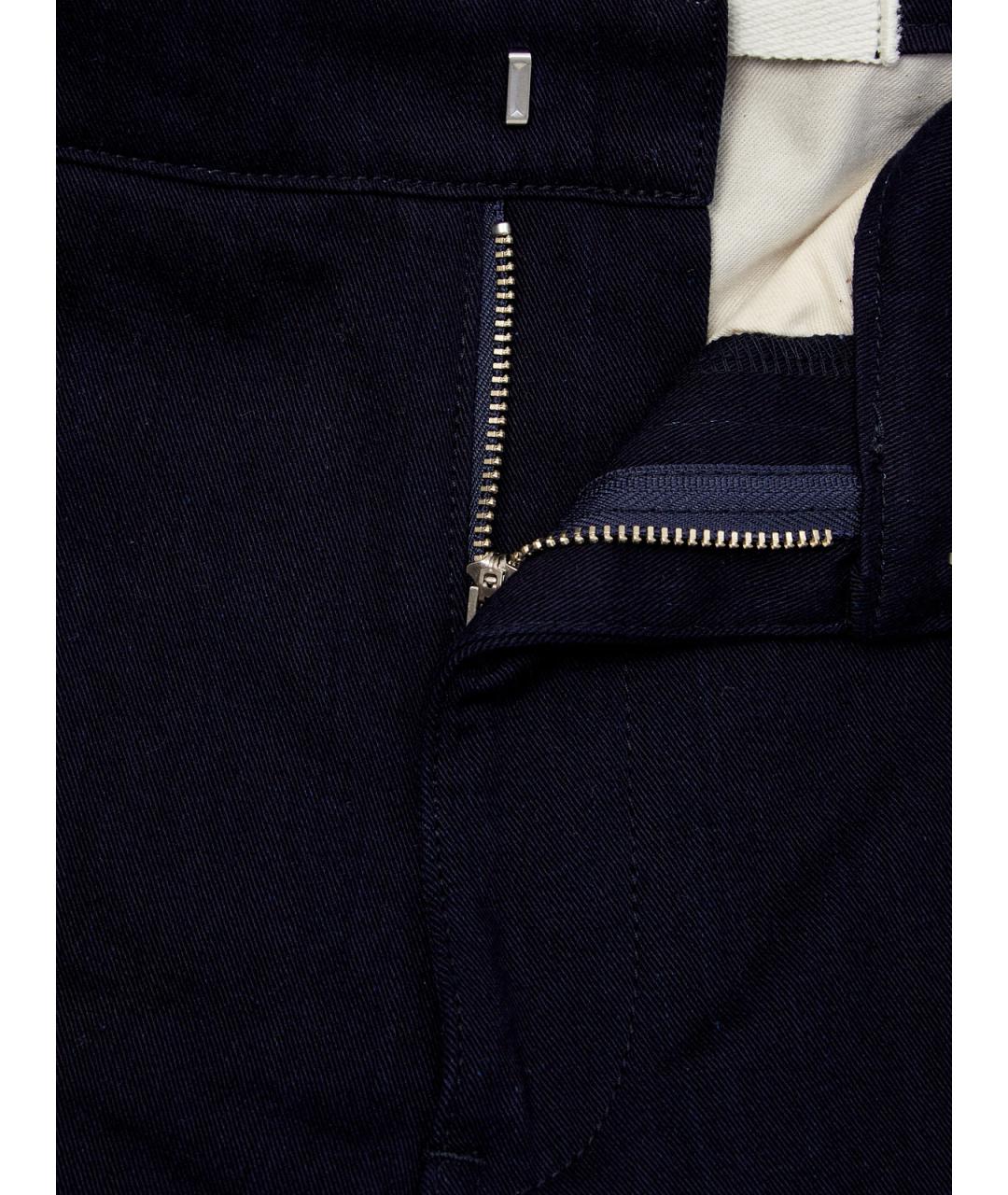 JIL SANDER Синие хлопковые прямые брюки, фото 6