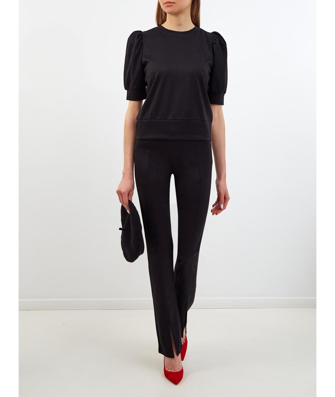 KARL LAGERFELD Черные вискозные прямые брюки, фото 2