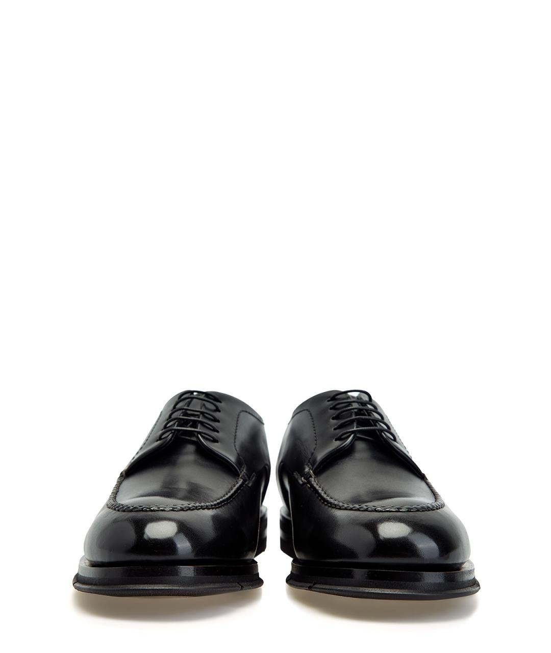 SANTONI Черные кожаные туфли, фото 6