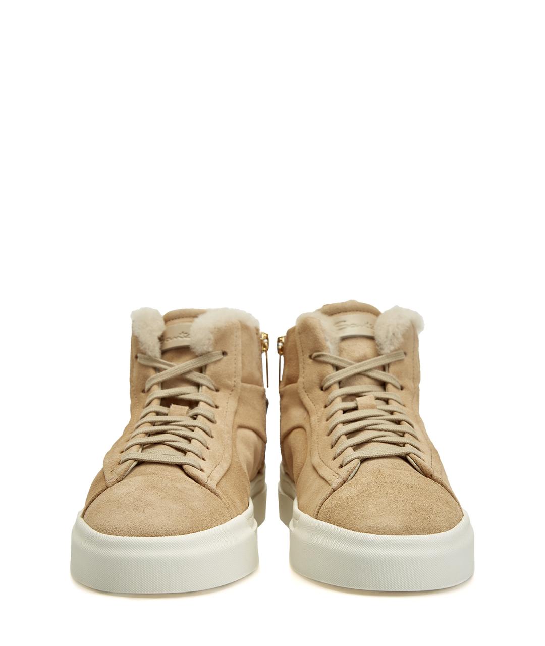 SANTONI Коричневые замшевые кеды, фото 6