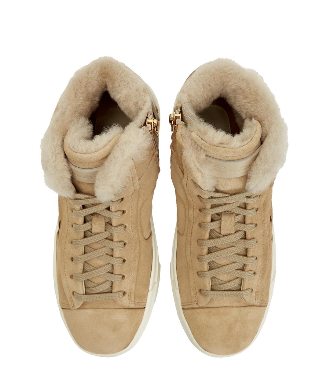 SANTONI Коричневые замшевые кеды, фото 5