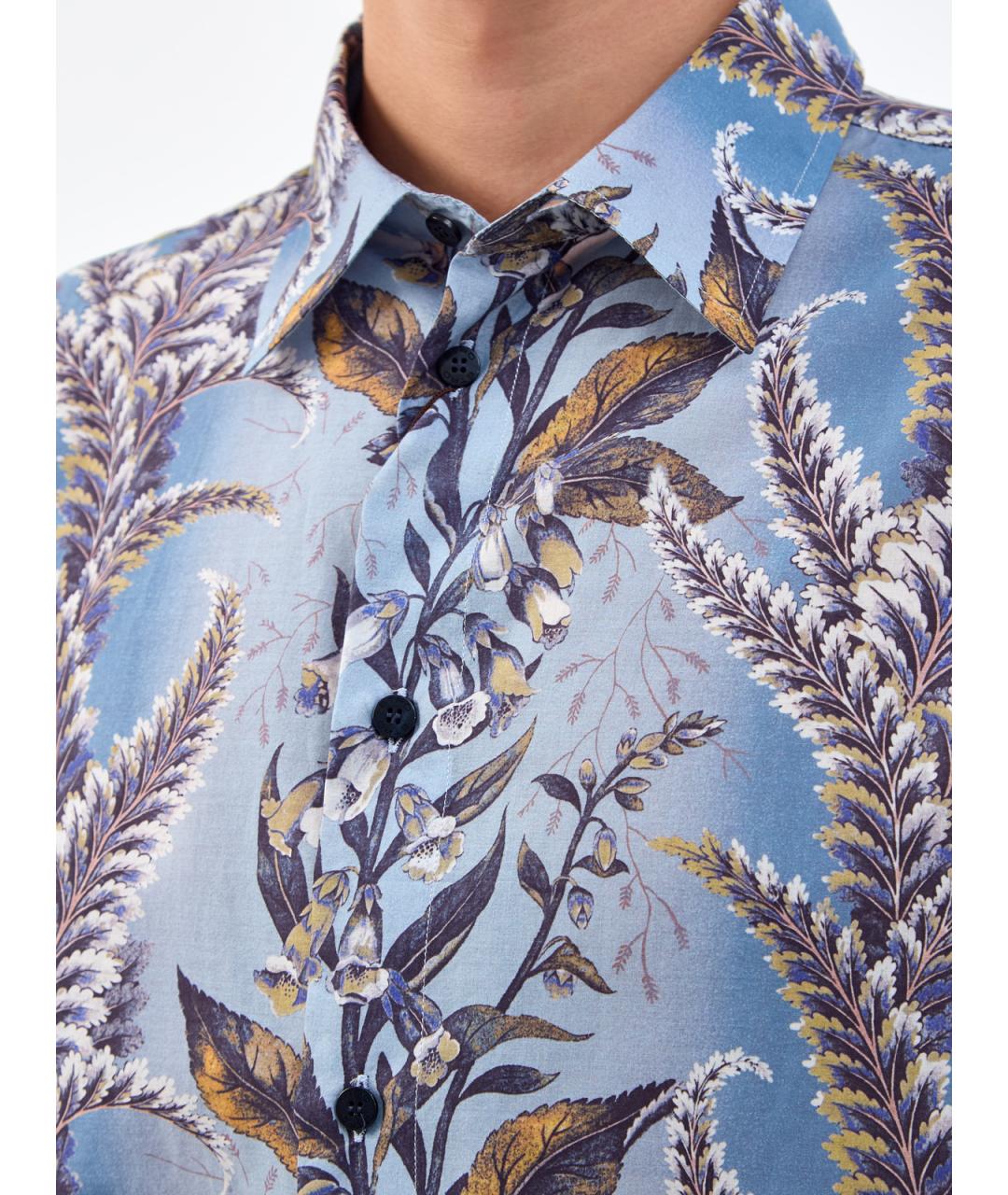 ETRO Голубая хлопковая кэжуал рубашка, фото 5