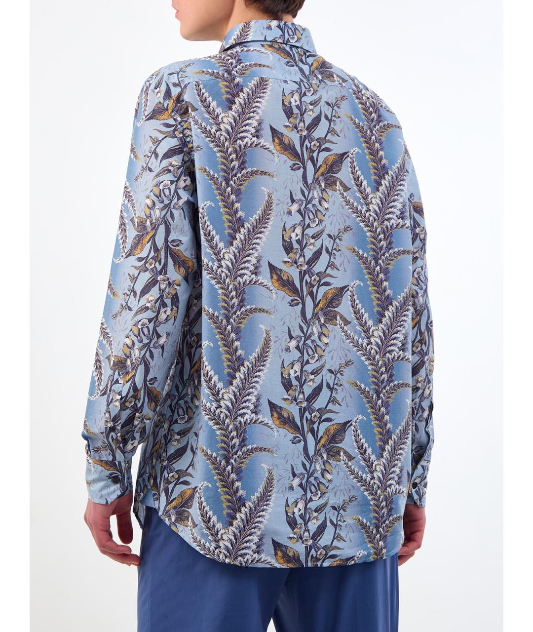 ETRO Голубая хлопковая кэжуал рубашка, фото 4