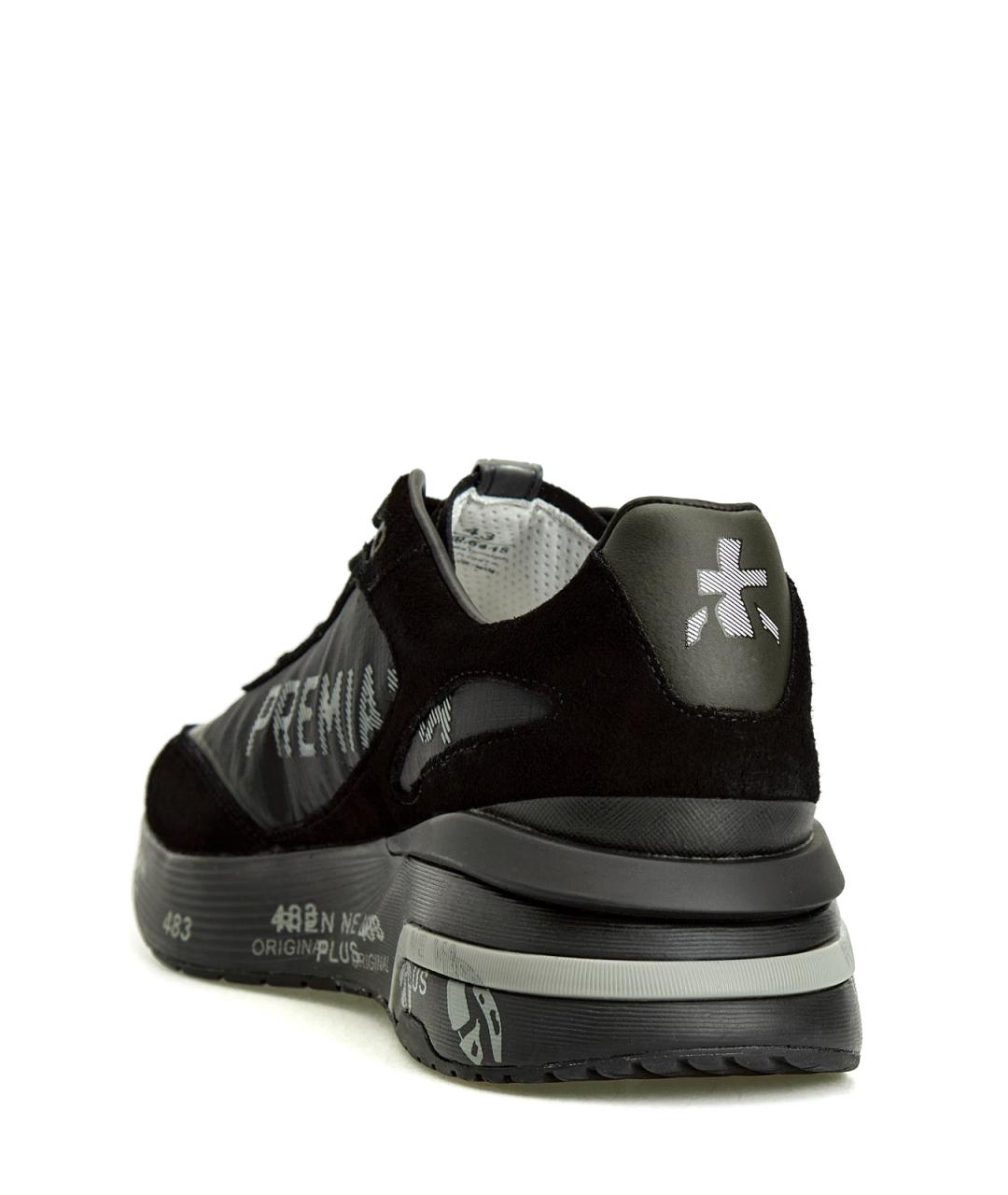 PREMIATA Черные текстильные низкие кроссовки / кеды, фото 4